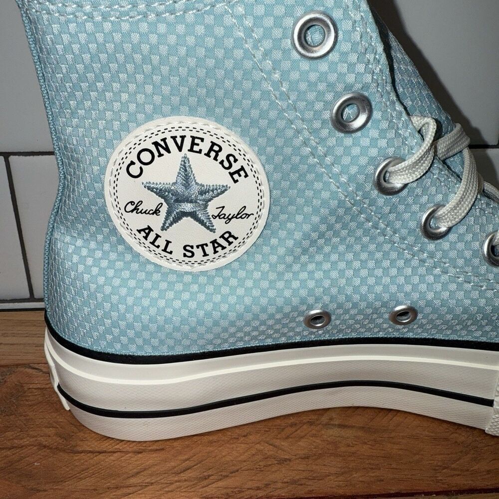 Converse Women Size 6.5 Chuck Taylor All Star Lift Hi Sneaker Infinity Pool Blue - Picture 7 of 10